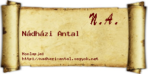 Nádházi Antal névjegykártya